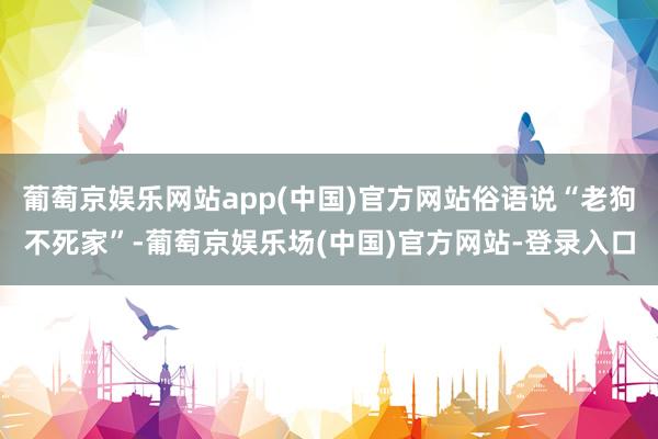 葡萄京娱乐网站app(中国)官方网站俗语说“老狗不死家”-葡萄京娱乐场(中国)官方网站-登录入口