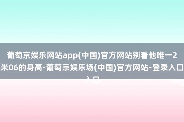 葡萄京娱乐网站app(中国)官方网站别看他唯一2米06的身高-葡萄京娱乐场(中国)官方网站-登录入口