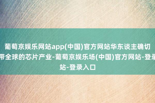 葡萄京娱乐网站app(中国)官方网站华东谈主确切是统带全球的芯片产业-葡萄京娱乐场(中国)官方网站-登录入口